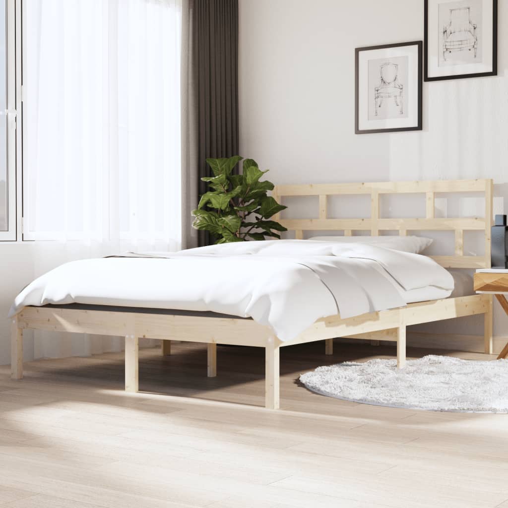 vidaXL Posteľný rám borovicový masív 140x190 cm