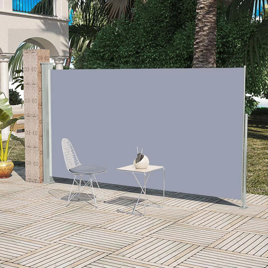 vidaXL Bočná zaťahovacia markíza na terasu/balkón 160x300 cm, sivá