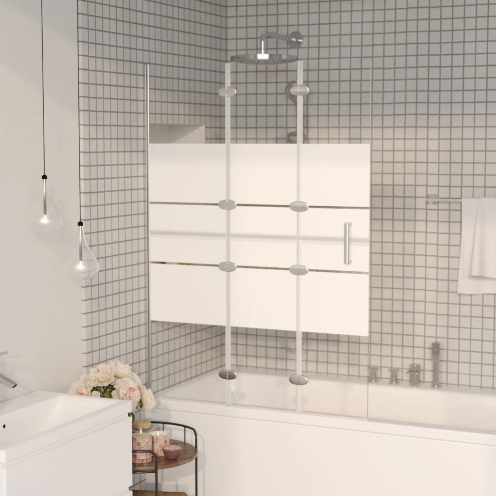 vidaXL Skladací sprchový kút ESG 100x140 cm biely