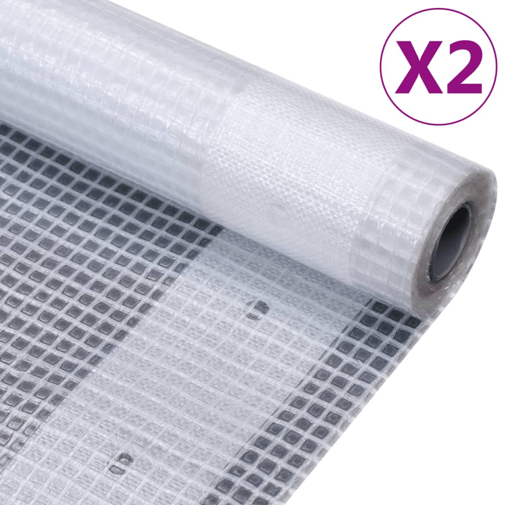 vidaXL Celty Leno 2ks 260 g/m² 4x8 m biele