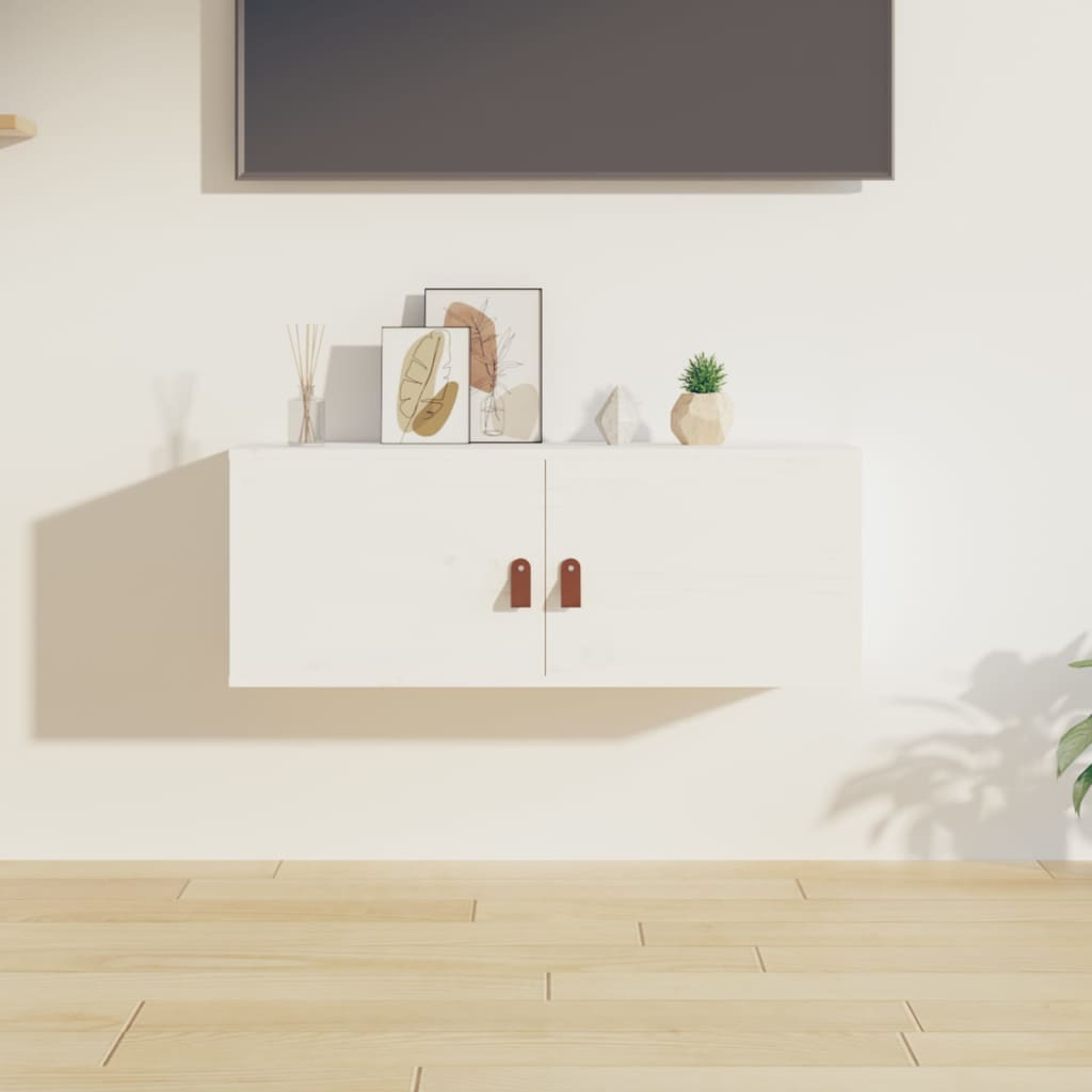vidaXL Nástenná skrinka biela 80x30x30 cm masívna borovica