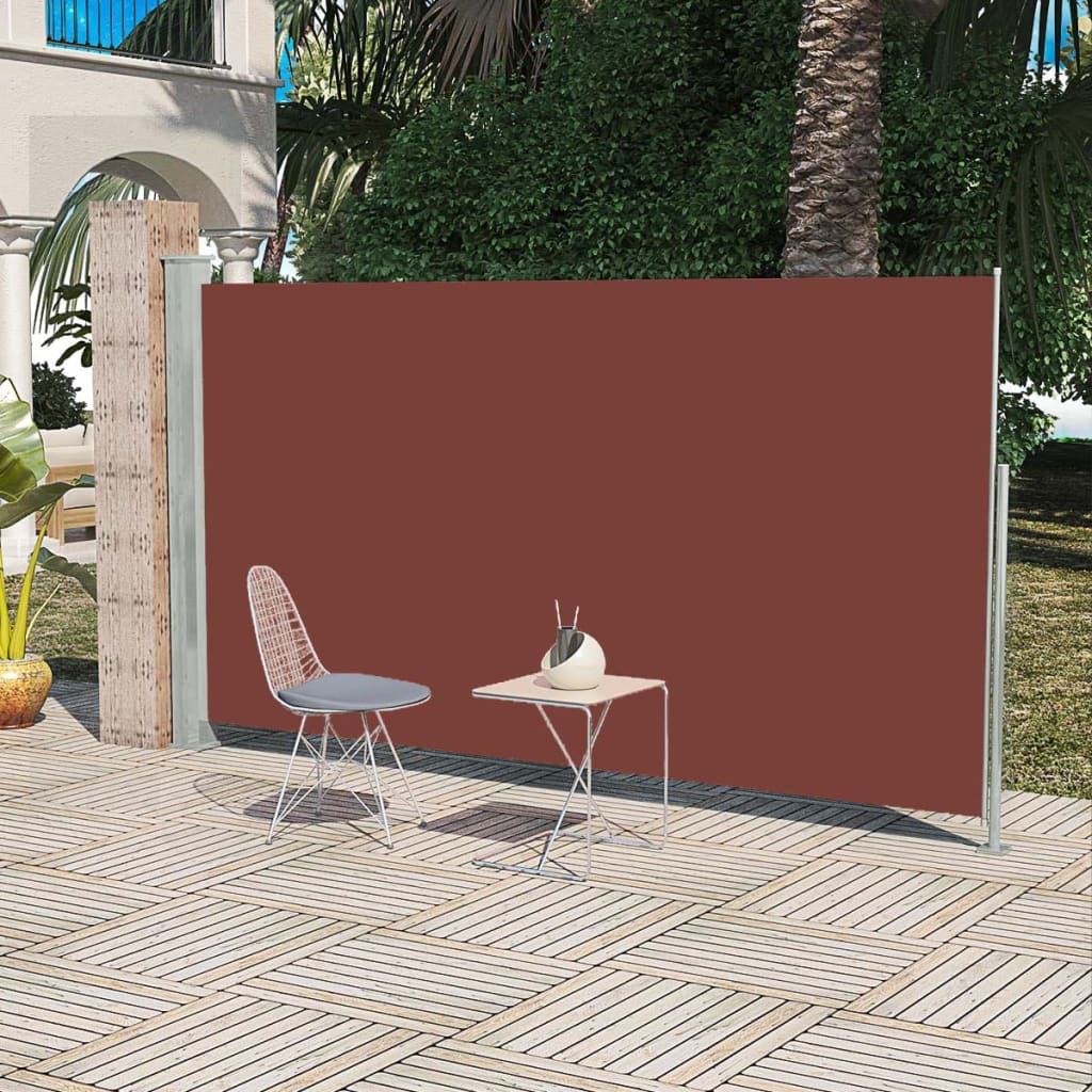 vidaXL Zaťahovacia bočná markíza na terasu 160x300 cm, hnedá