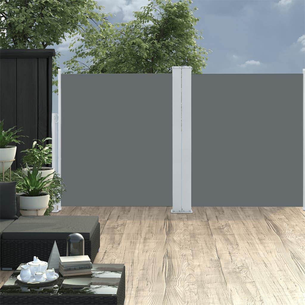 vidaXL Zaťahovacia bočná markíza, antracitová 140x600 cm