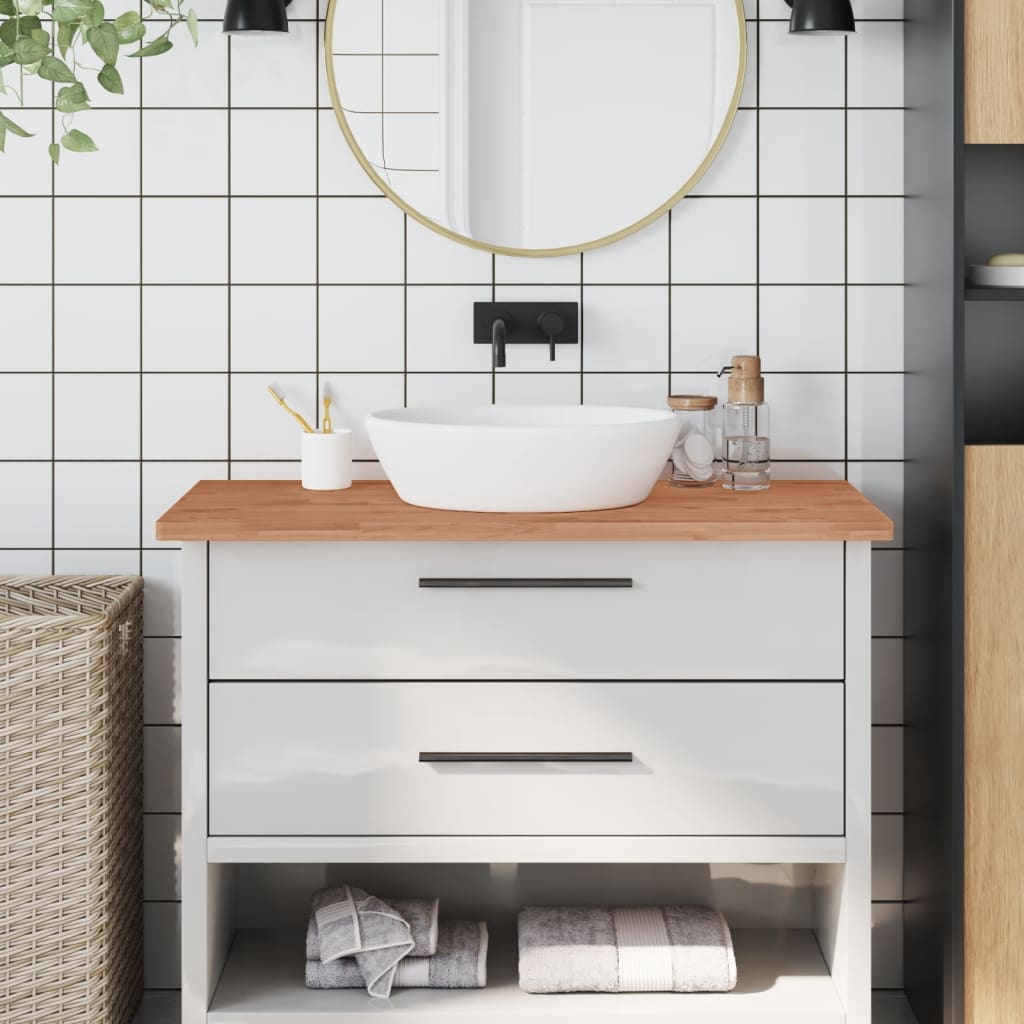 vidaXL Kúpeľňová doska 100x50x2,5 cm masívny buk