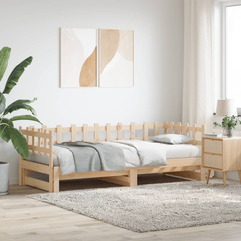 vidaXL Rozkladacia denná posteľ 2x(90x200) cm borovicový masív