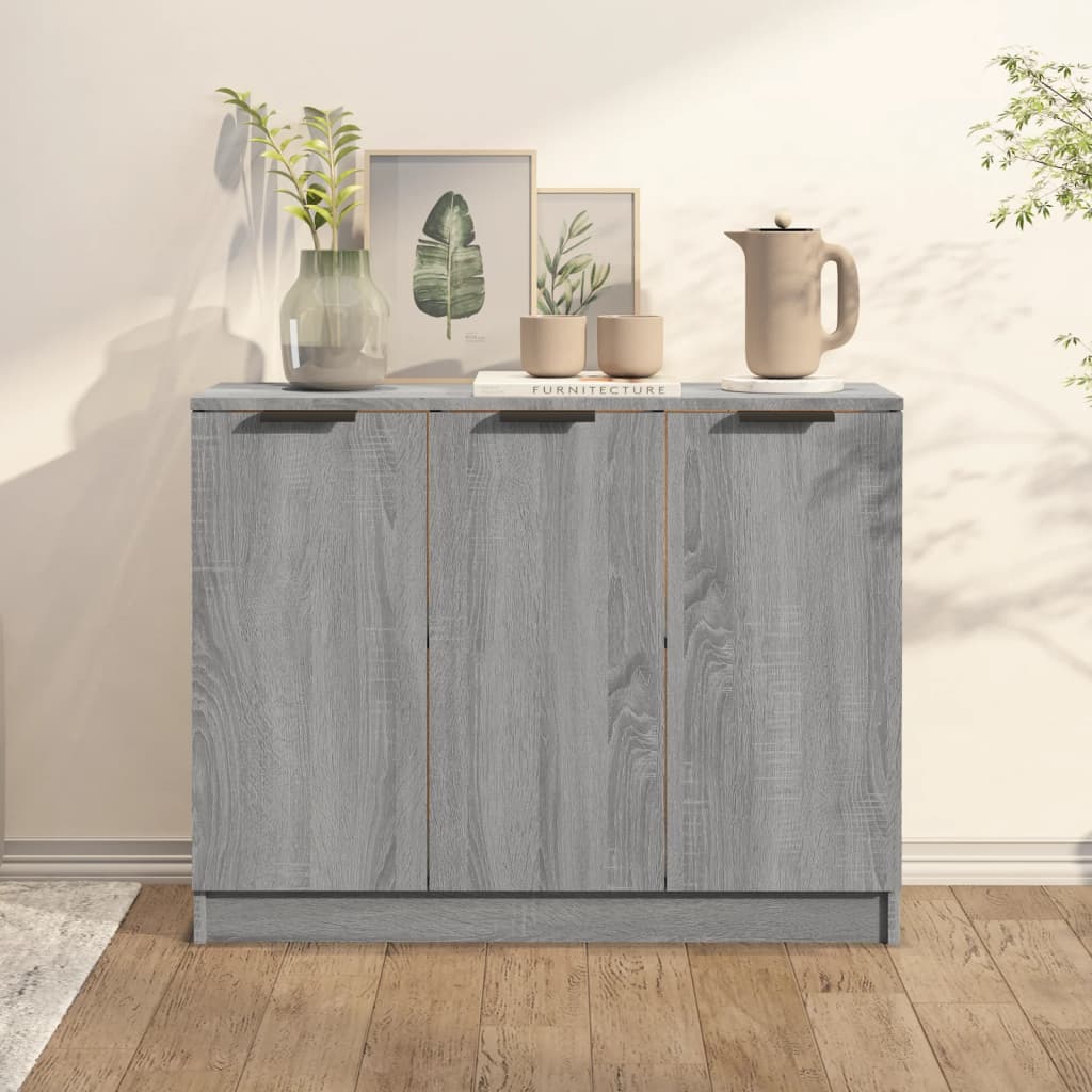 vidaXL Komoda sivý dub sonoma 90,5x30x70 cm spracované drevo