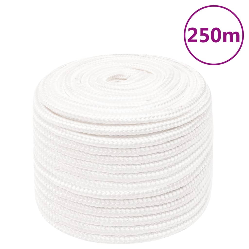vidaXL Lodné lano biele 12 mm 250 m polypropylén