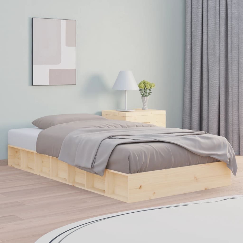 vidaXL Posteľný rám 90x190 cm 3FT jednolôžko masívne drevo