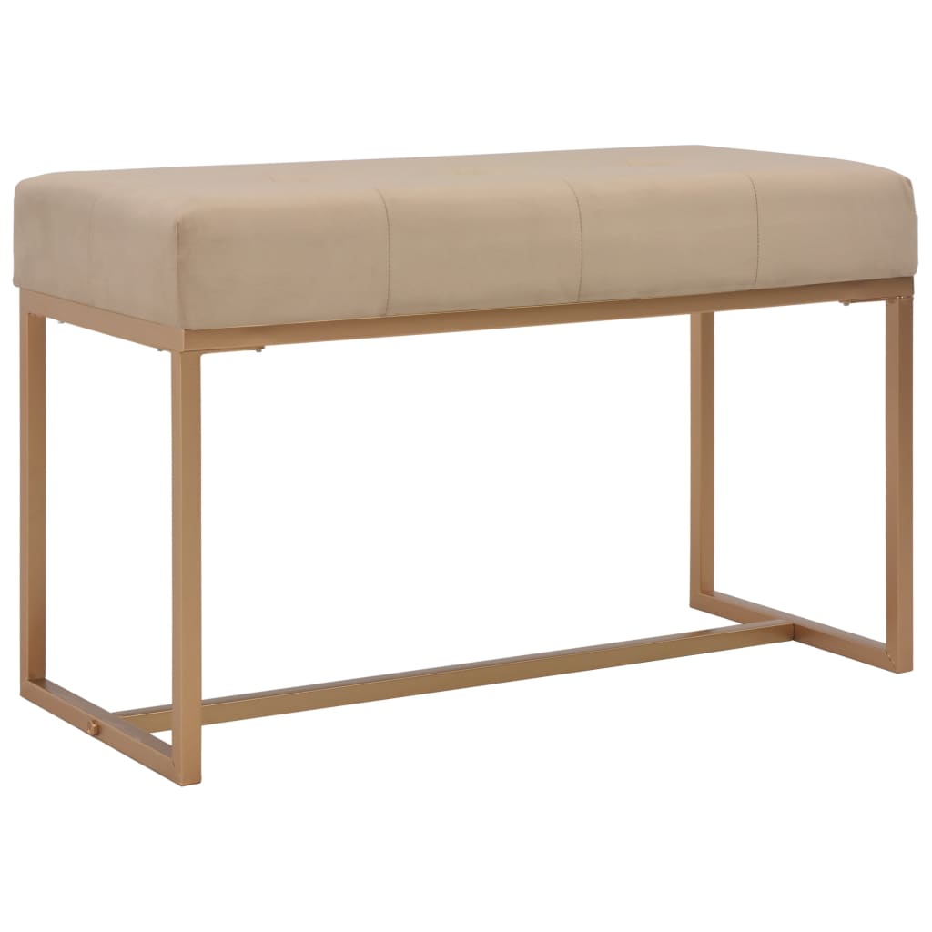 vidaXL Lavička 80 cm béžová zamatová