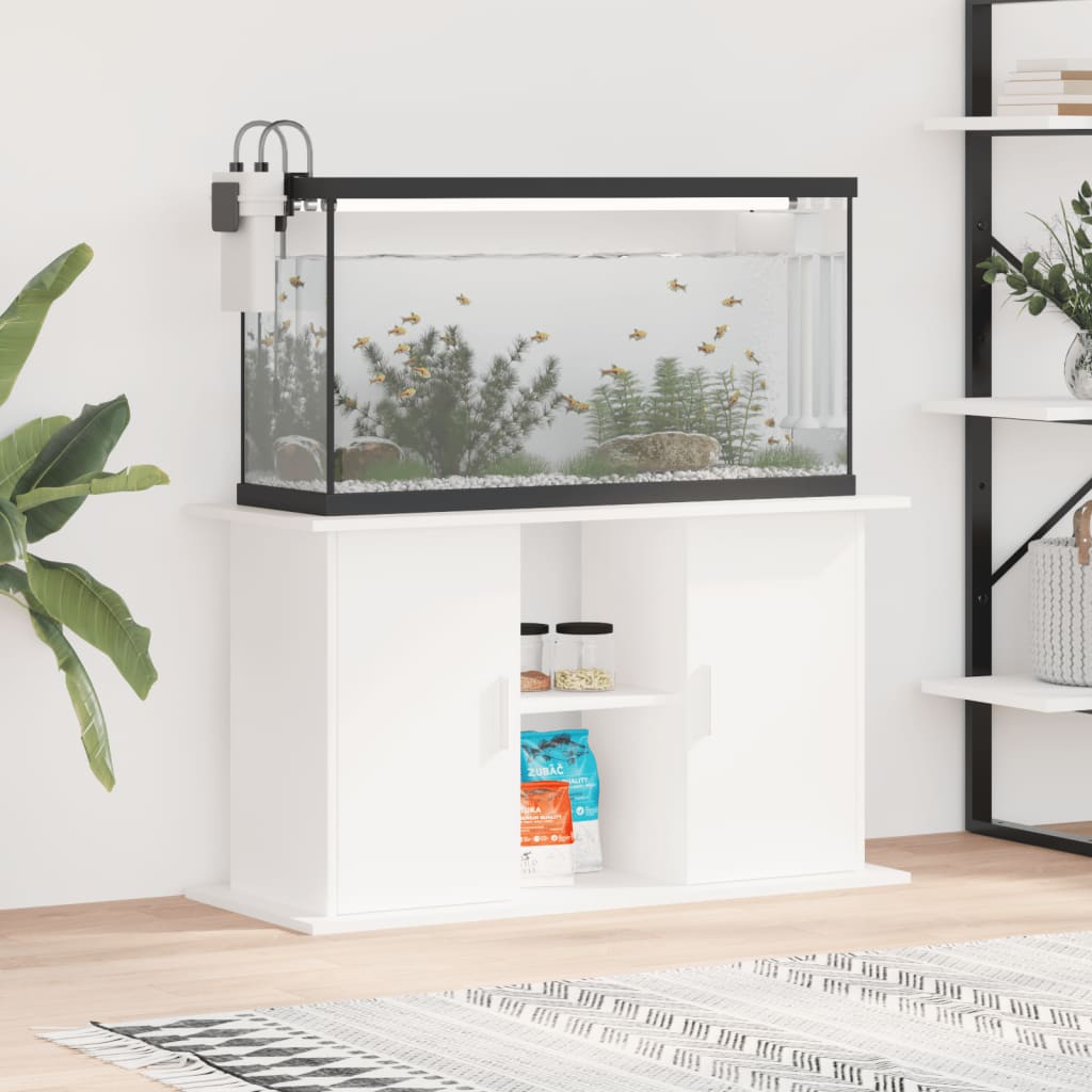 vidaXL Stojan na akvárium biely 101x41x58 cm kompozitné drevo