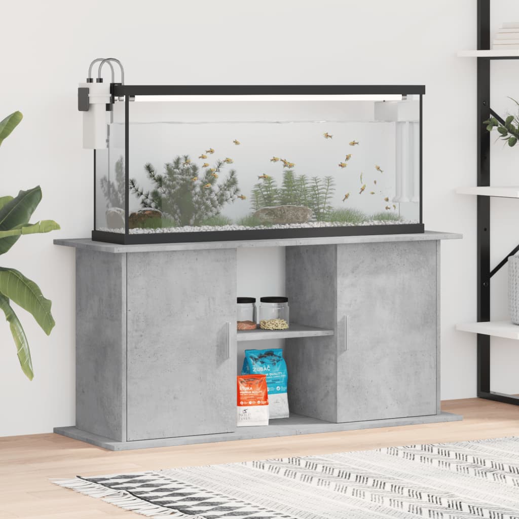 vidaXL Stojan na akvárium betónovo sivý 121x41x58 cm kompozitné drevo
