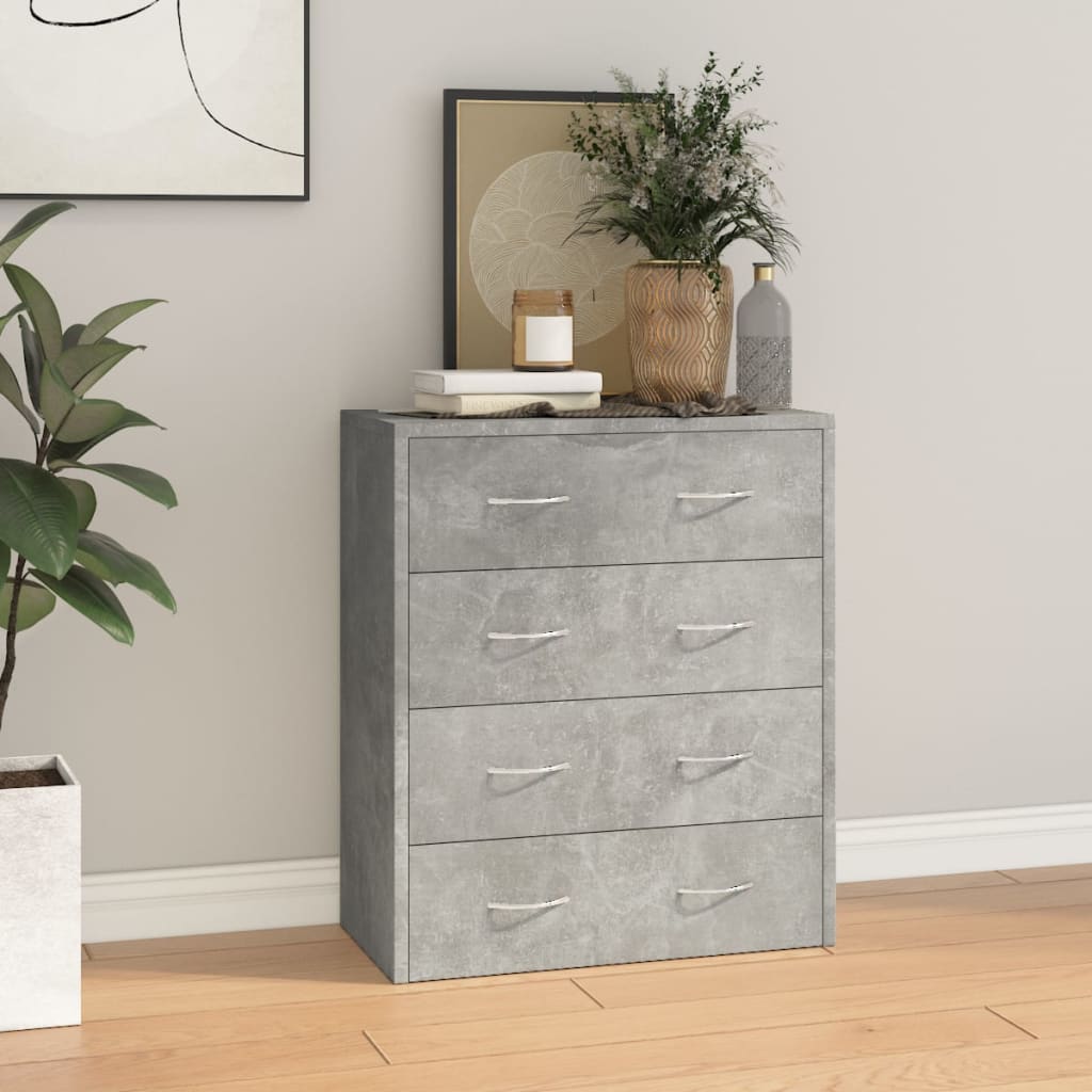 vidaXL Komoda so 4 zásuvkami 60x30,5x71 cm betónovosivá