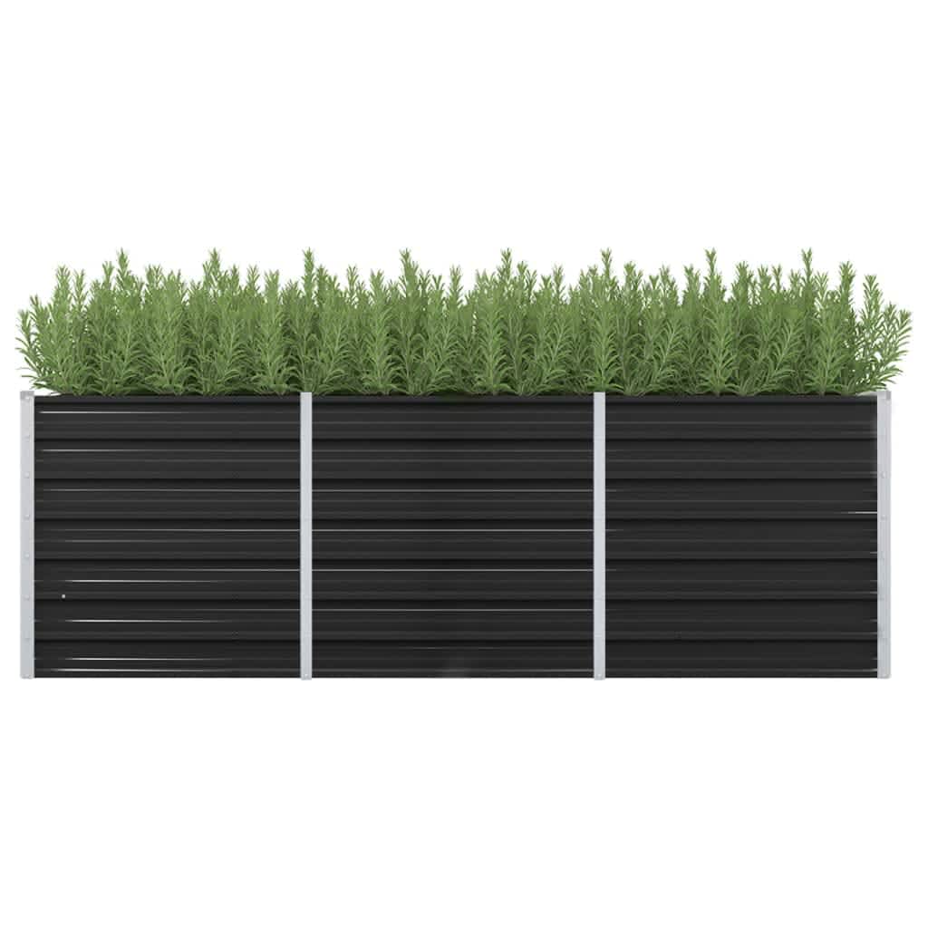 vidaXL Vyvýšený záhradný záhon, antracit 240x80x77cm, pozinkovaná oceľ