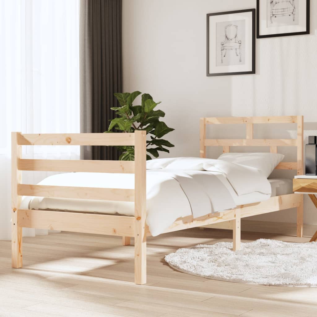 vidaXL Posteľný rám borovicový masív 75x190 cm 2FT6 malé jednolôžko