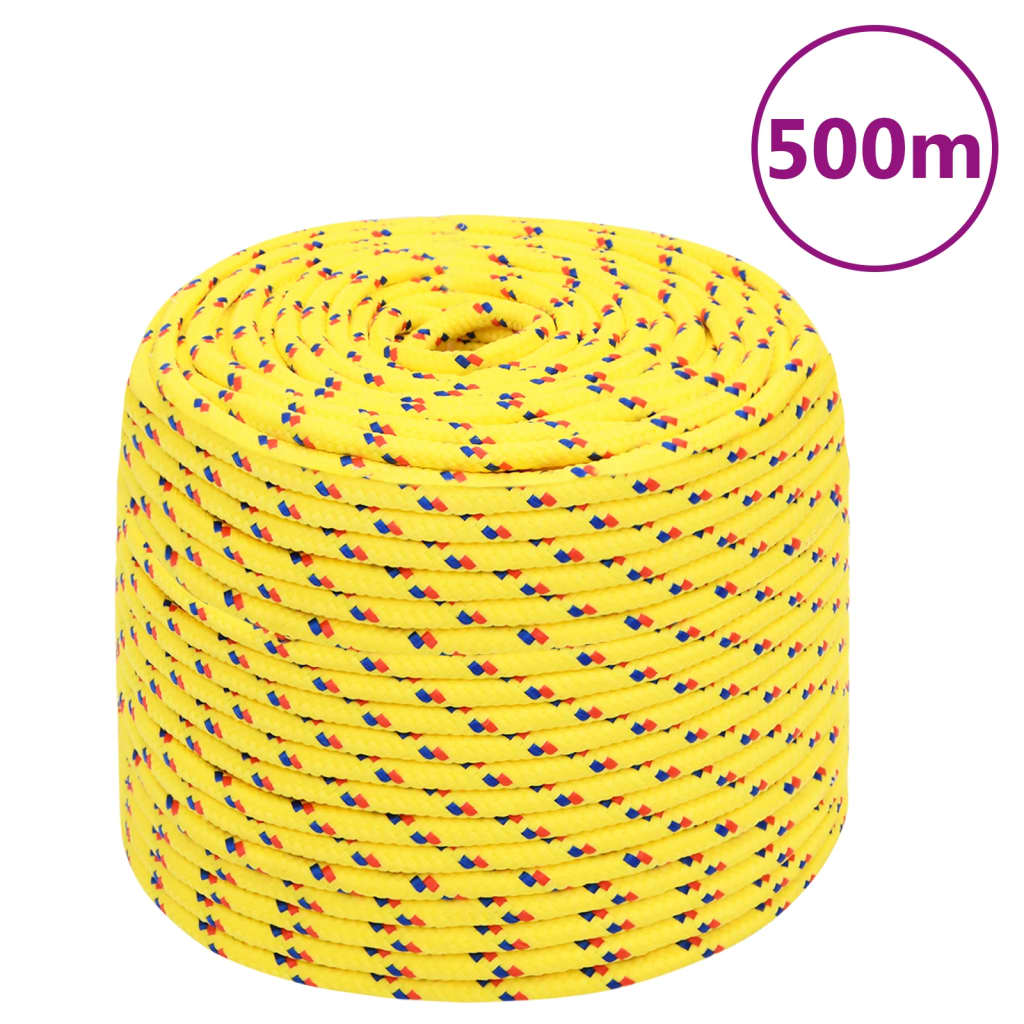 vidaXL Lodné lano žlté 10 mm 500 m polypropylén