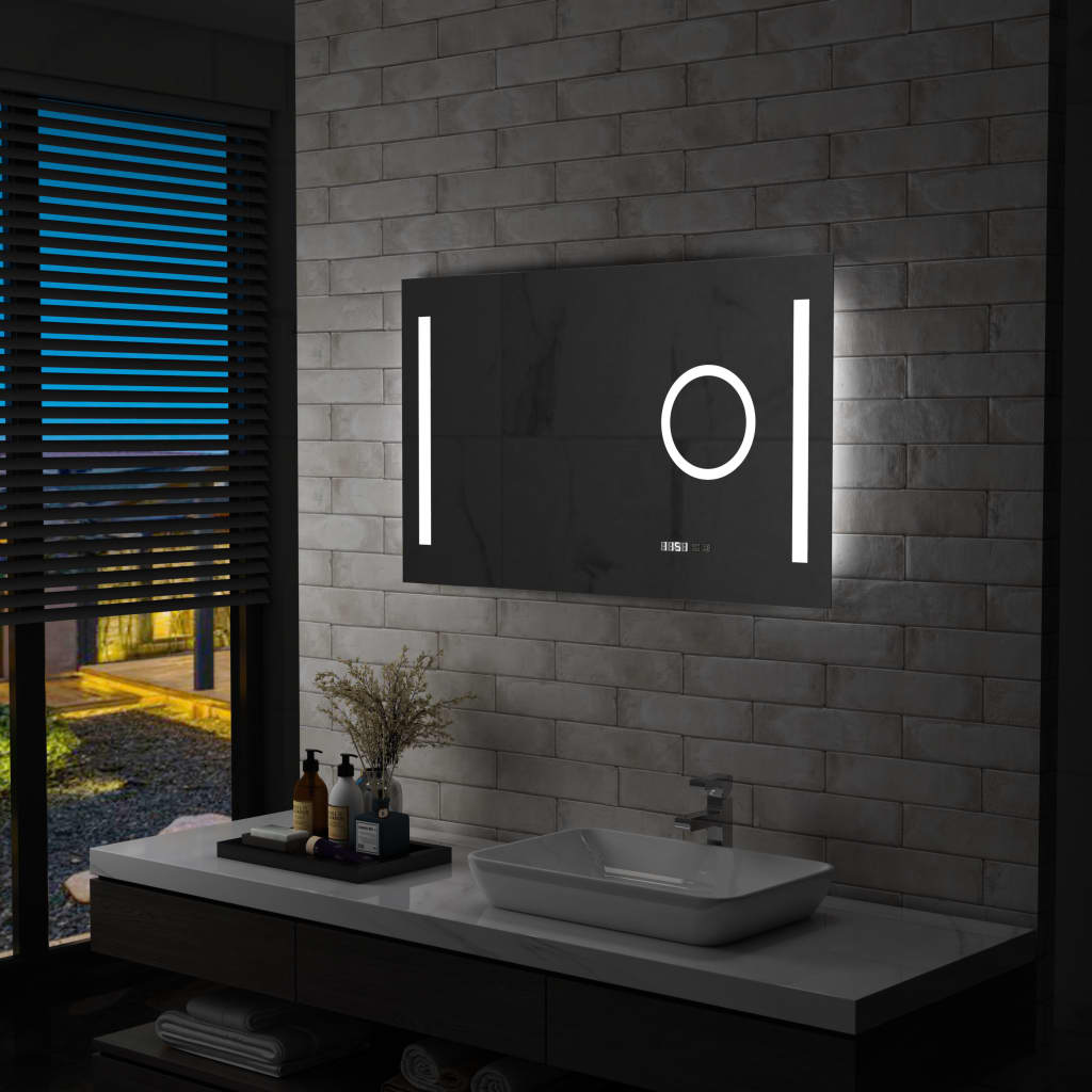 vidaXL Kúpeľňové nástenné zrkadlo s LED a dotykovým senzorom 100x60 cm