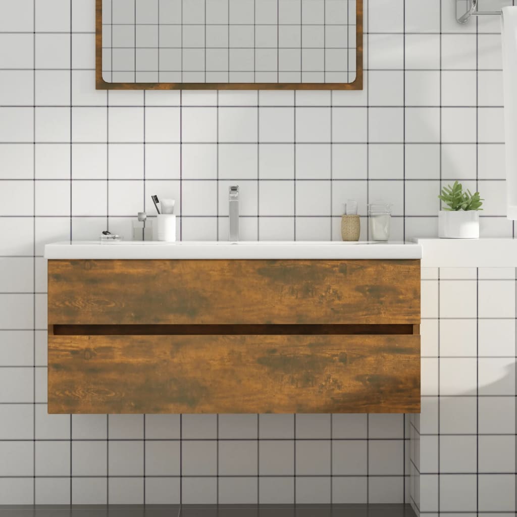 vidaXL Umývadlová skrinka tmavý dub 100x38,5x45 cm spracované drevo