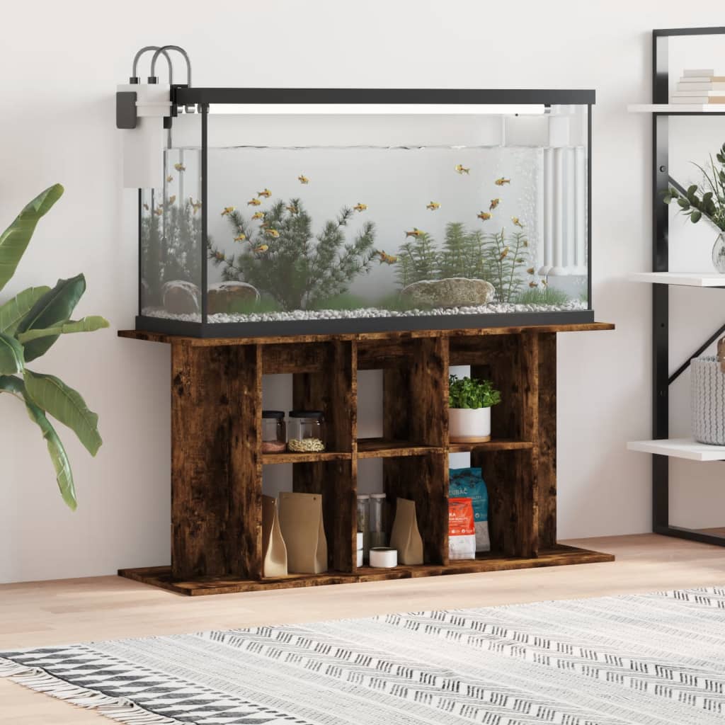 vidaXL Stojan na akvárium dymový dub 120x40x60 cm kompozitné drevo