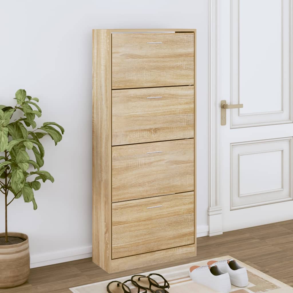 vidaXL Botník dub sonoma 63x24x147 cm spracované drevo