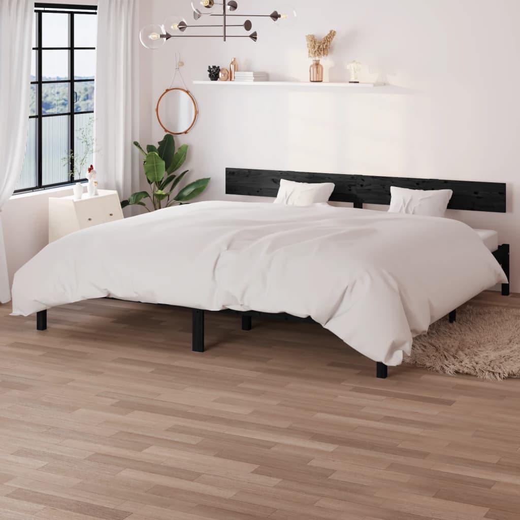 vidaXL Posteľný rám čierny borovicový masív 180x200 cm UK manželská