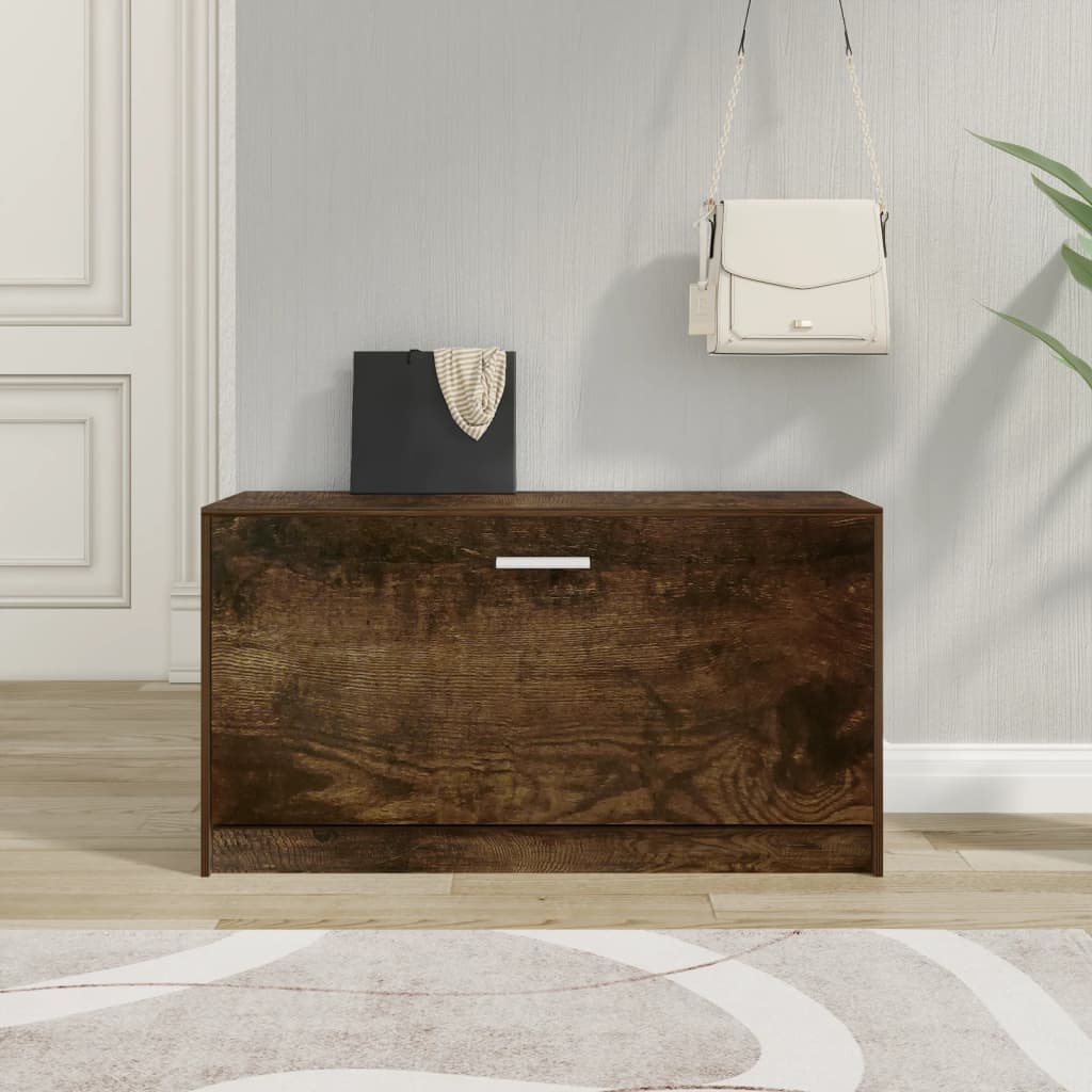 vidaXL Lavica na topánky dymový dub 80x24x45 cm spracované drevo