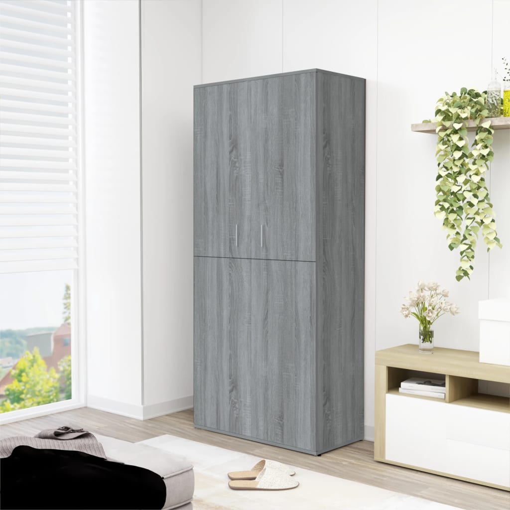 vidaXL Botník sivý dub sonoma 80x39x178 cm spracované drevo