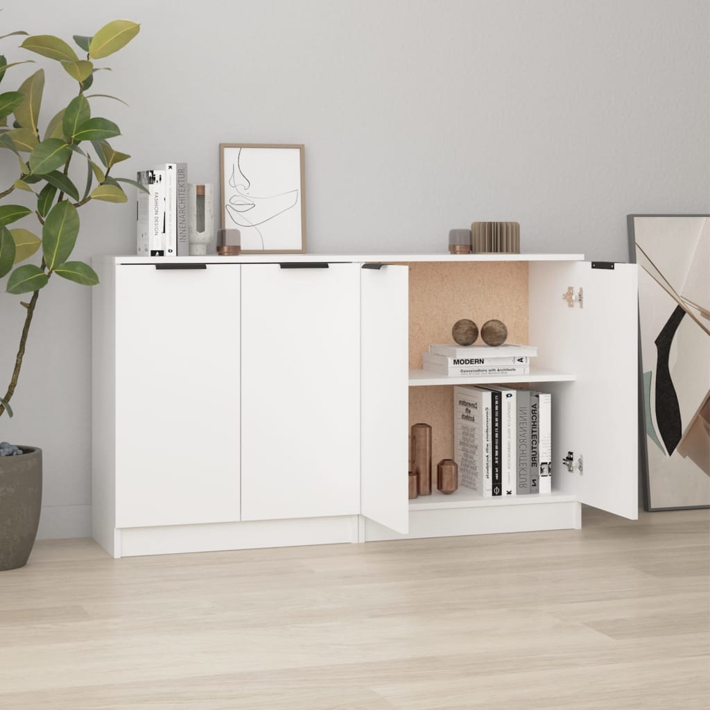 vidaXL Komody 2 ks biele 60x30x70 cm spracované drevo