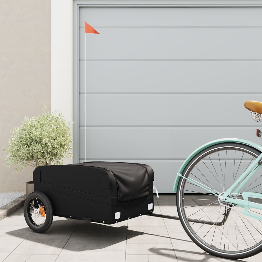 vidaXL Vozík za bicykel, čierny 30 kg, železo