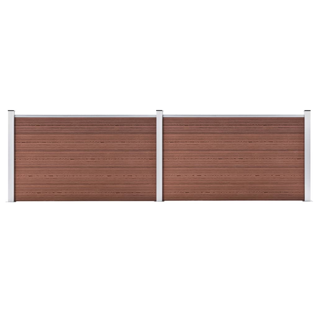 vidaXL Záhradný plot WPC 353x106 cm hnedý