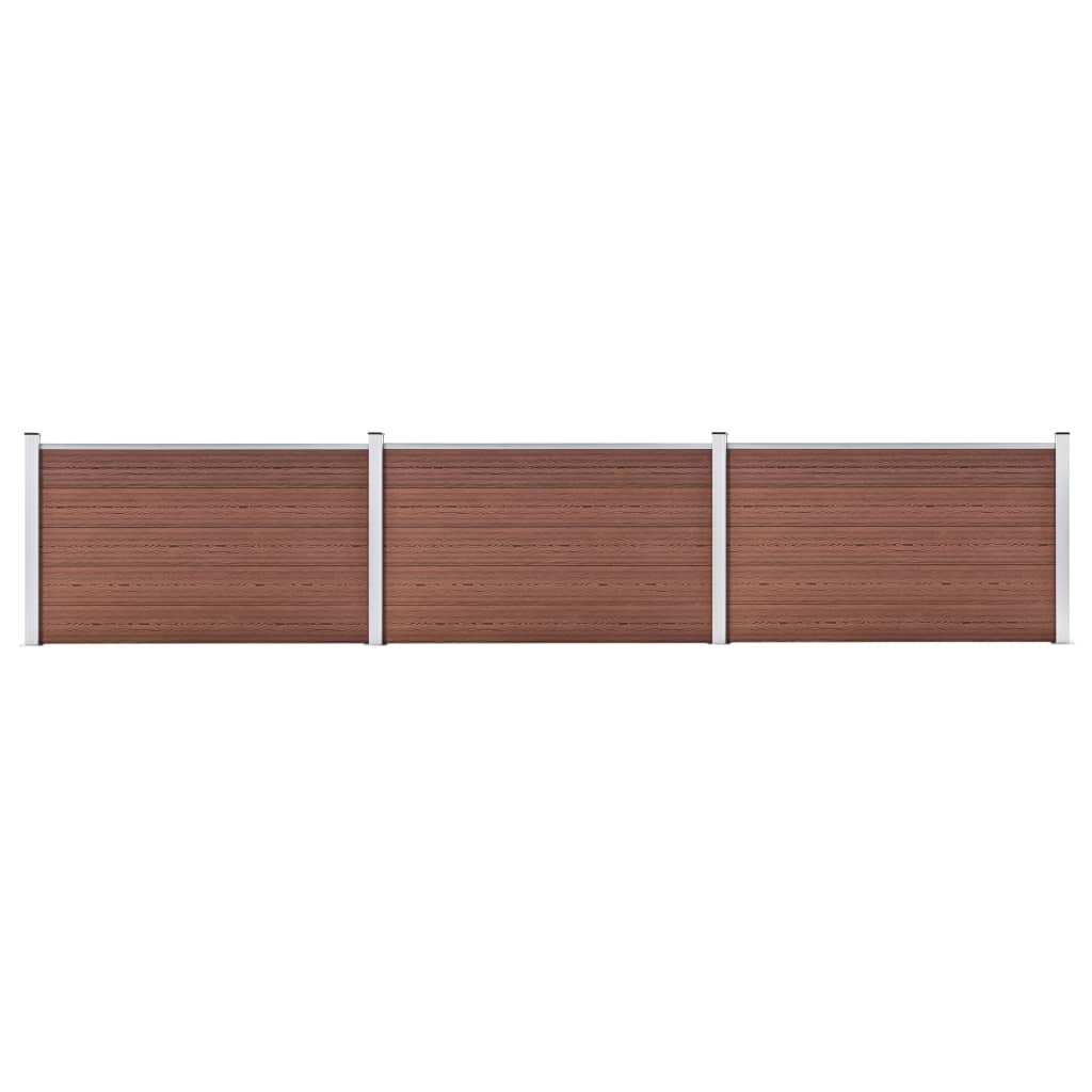 vidaXL Záhradný plot, WPC 526x106 cm, hnedý