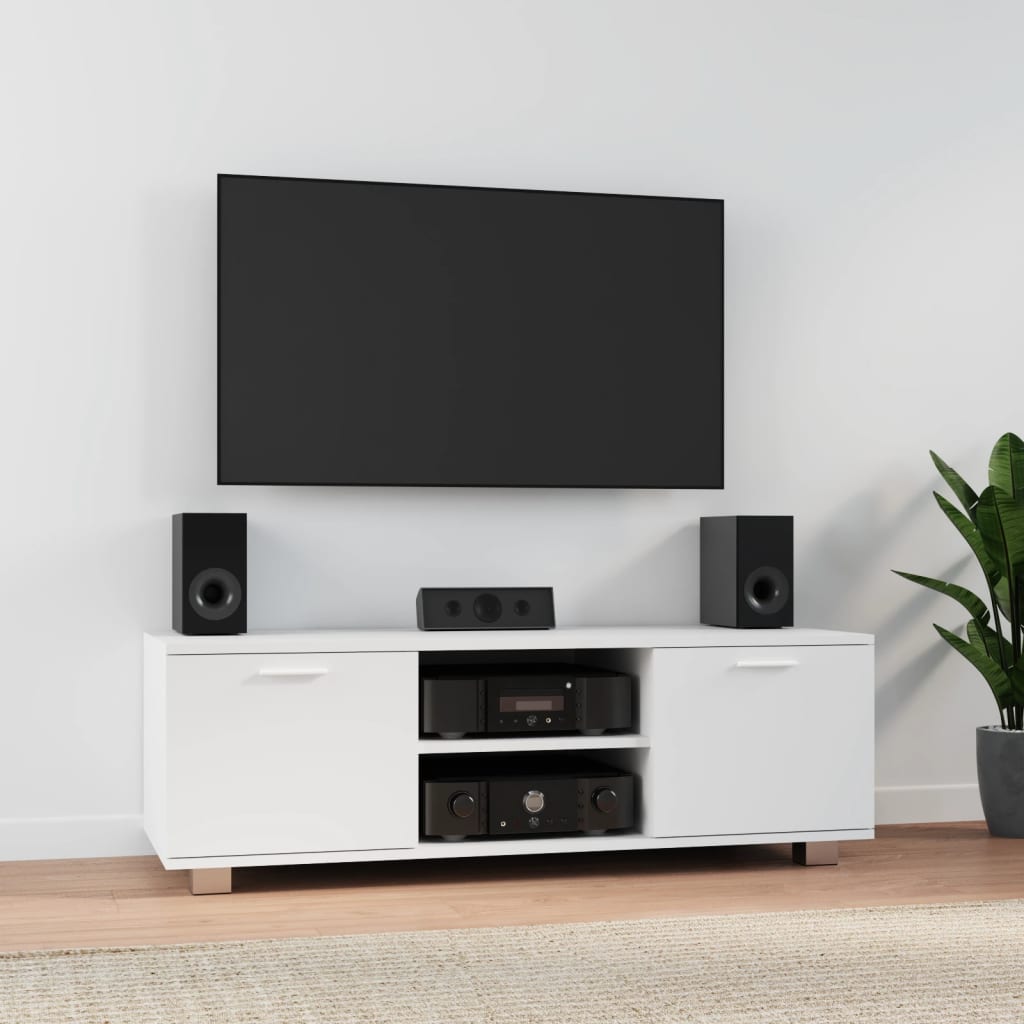 vidaXL TV skrinka biela 120x40,5x35 cm spracované drevo