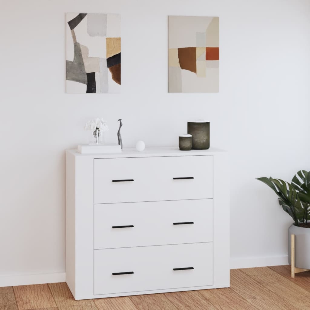 vidaXL Komoda biela 80x33x70 cm spracované drevo