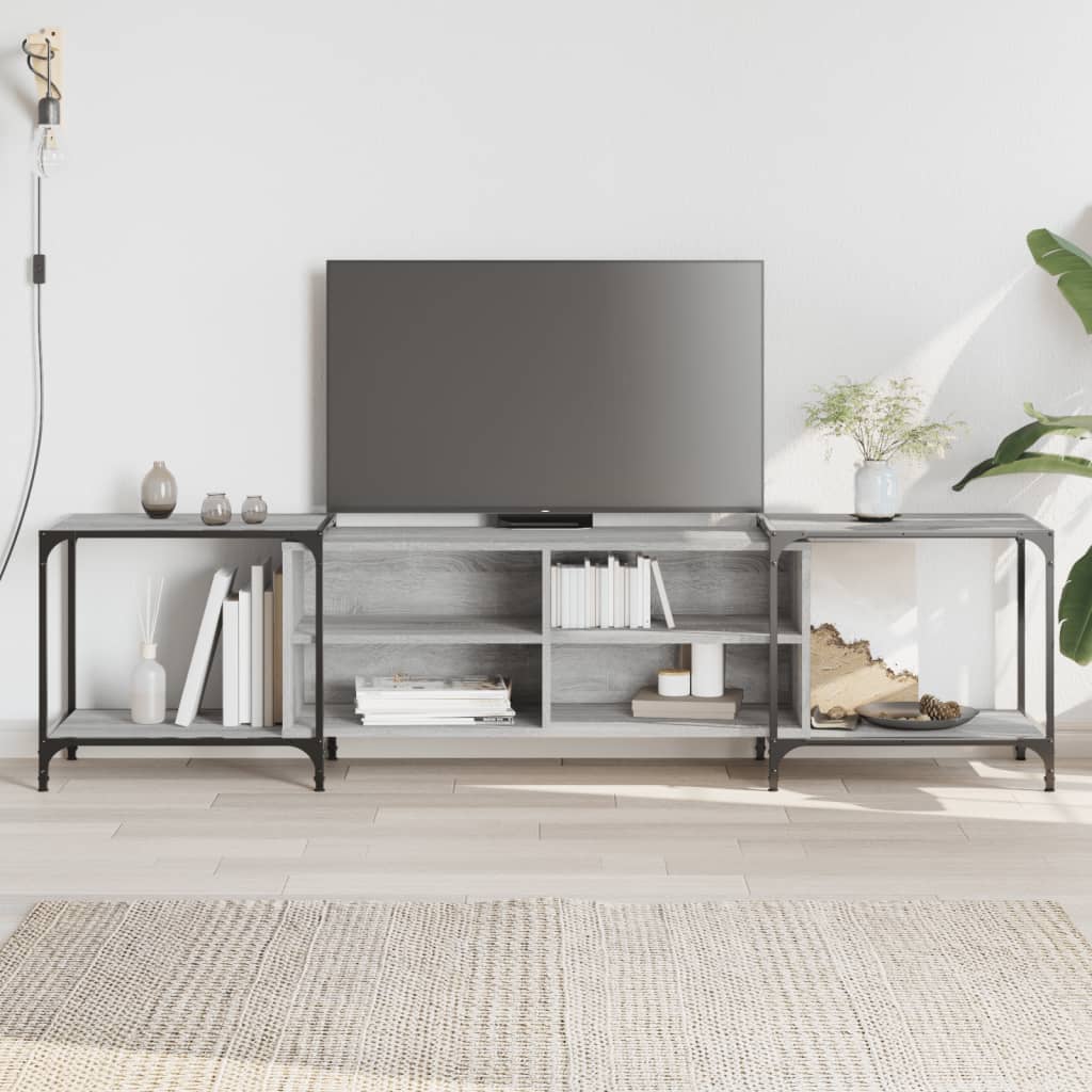vidaXL TV skrinka sivá sonoma 203x37x50 cm kompozitné drevo