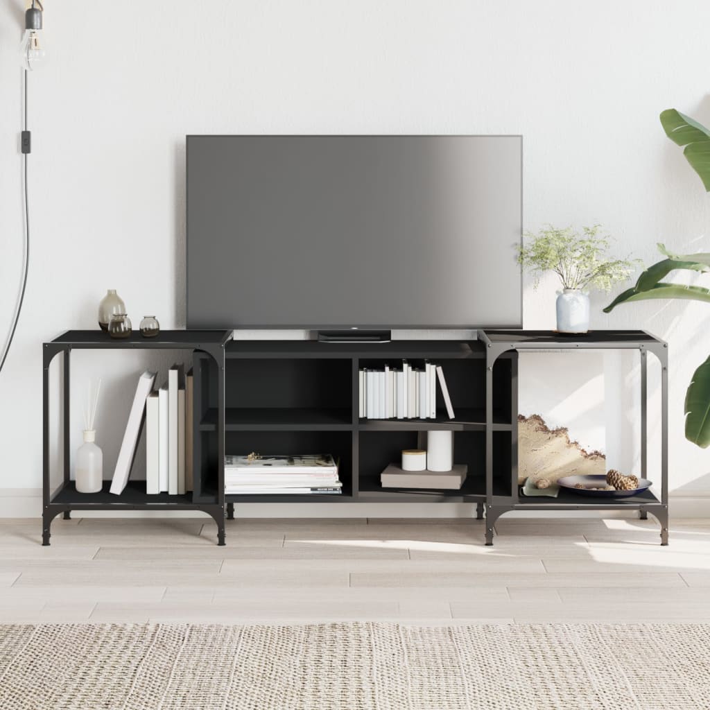 vidaXL TV skrinka čierna 153x37x50 cm kompozitné drevo