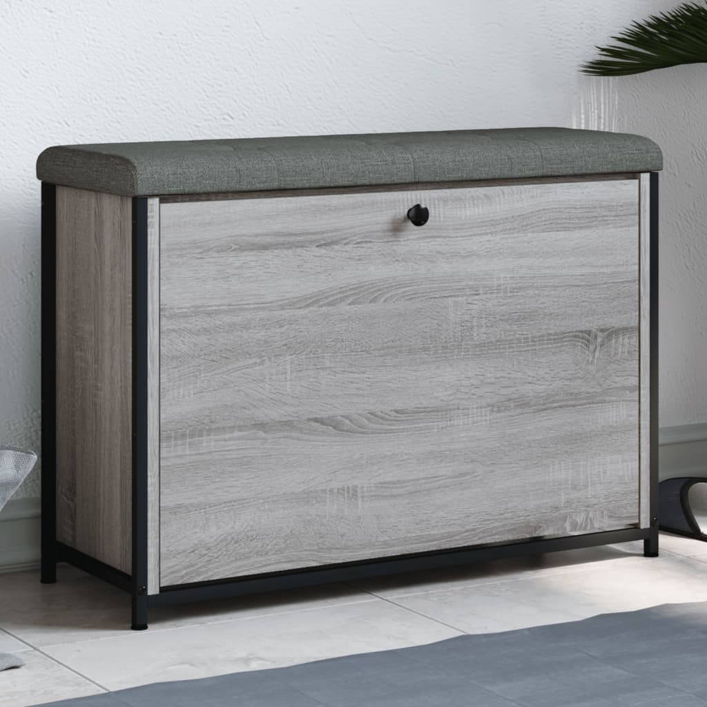 vidaXL Lavička na topánky s vyklápacou zásuvkou sivá sonoma 82x32x56cm