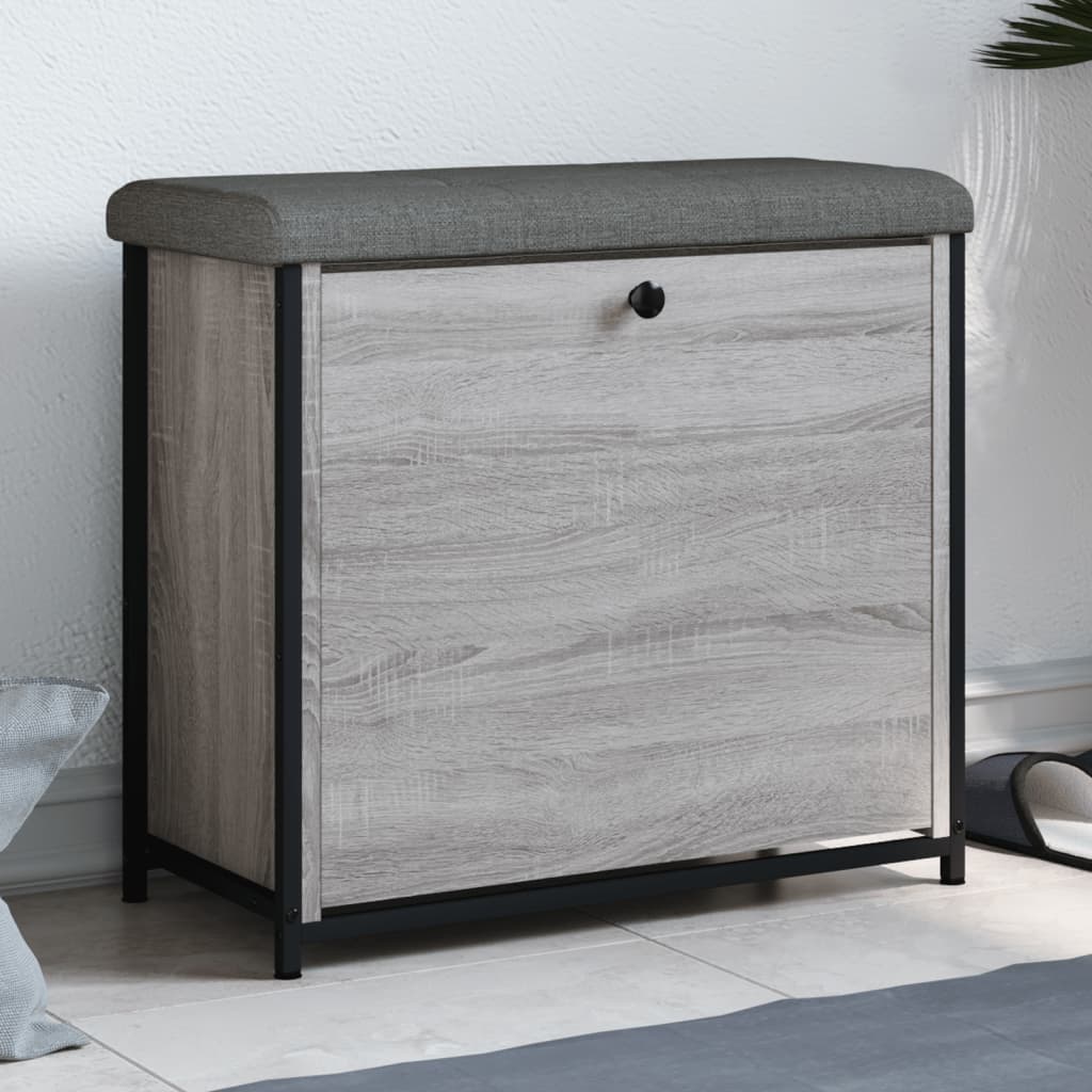 vidaXL Lavička na topánky s vyklápacou zásuvkou sivá sonoma 62x32x56cm
