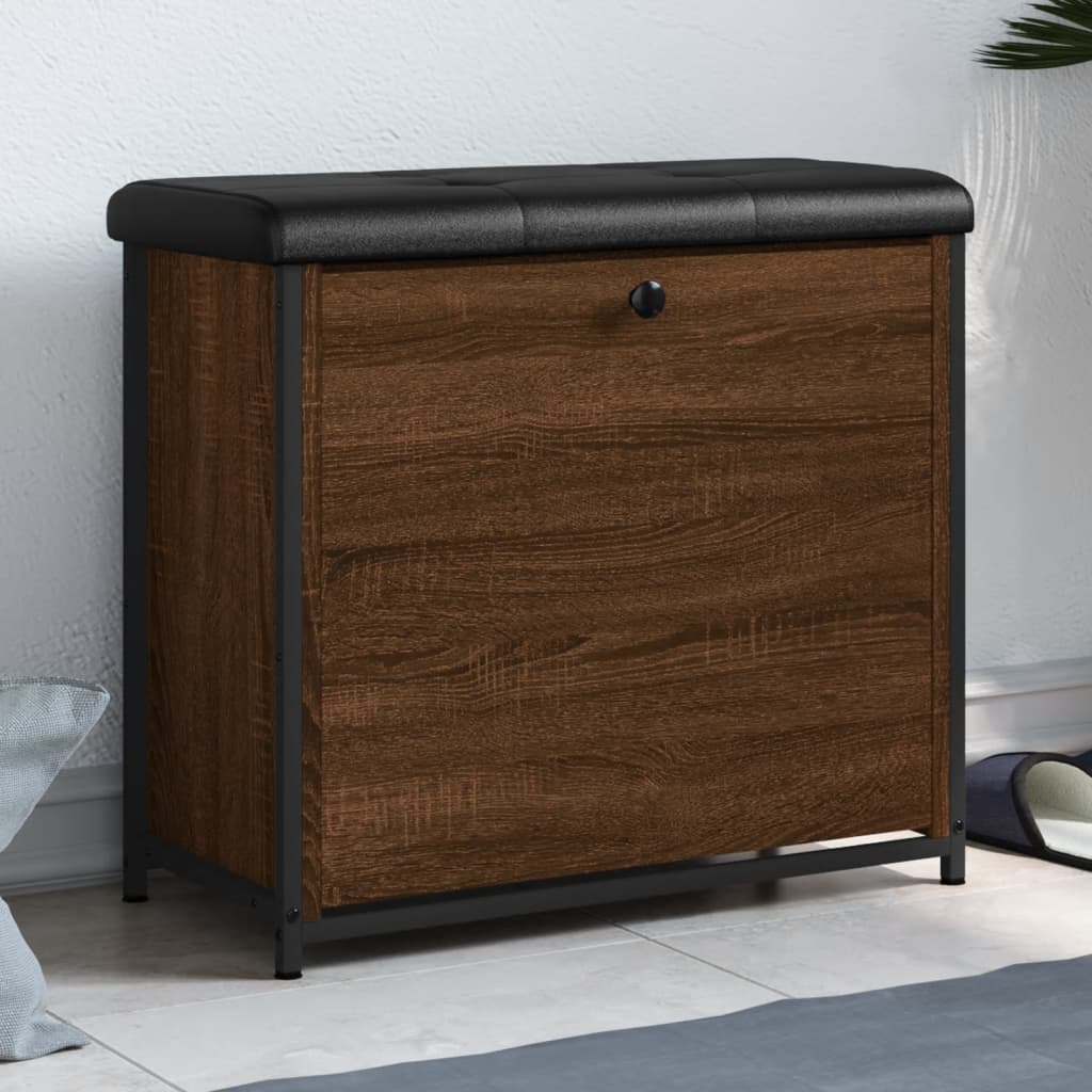 vidaXL Lavička na topánky s vyklápacou zásuvkou hnedý dub 62x32x56 cm
