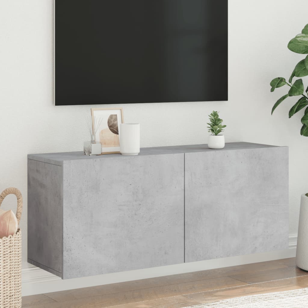 vidaXL TV skrinka nástenná betónovo sivá 100x30x41 cm