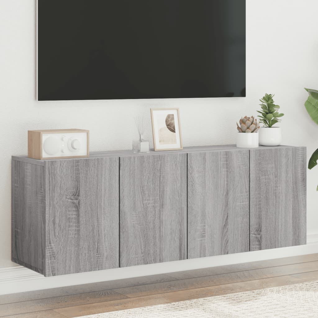 vidaXL TV skrinky nástenné 2 ks sivé sonoma 60x30x41 cm