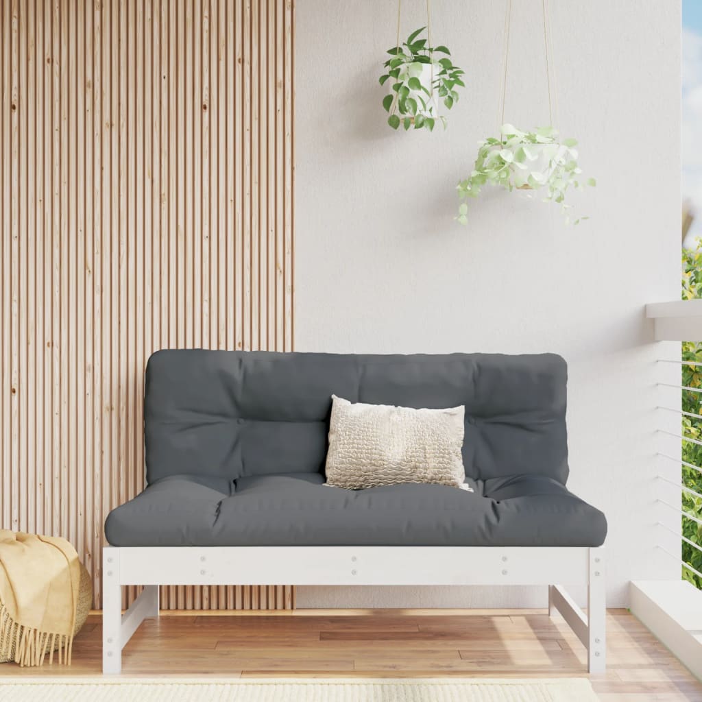 vidaXL Záhradná stredová pohovka biela 120x80 cm borovicový masív