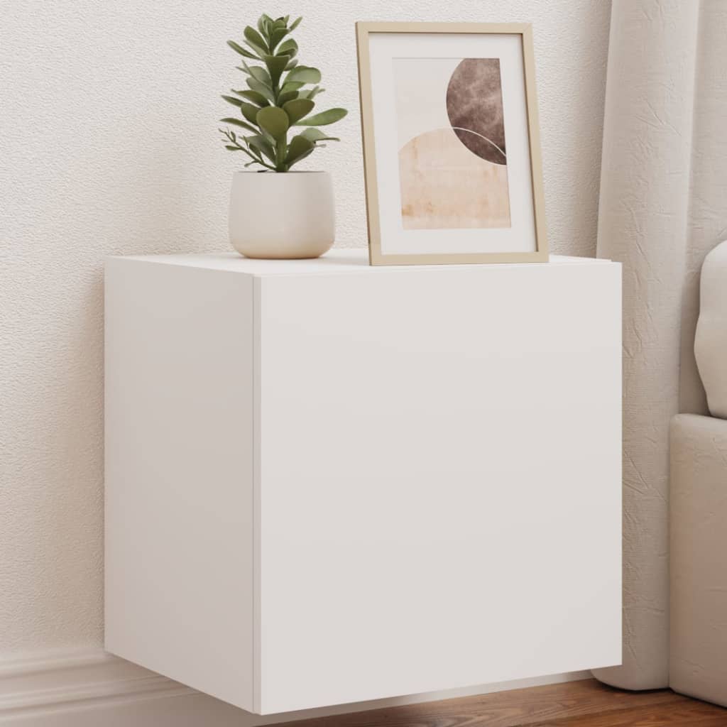 vidaXL TV nástenné skrinky s LED svetlami 2 ks biele 40,5x35x40 cm