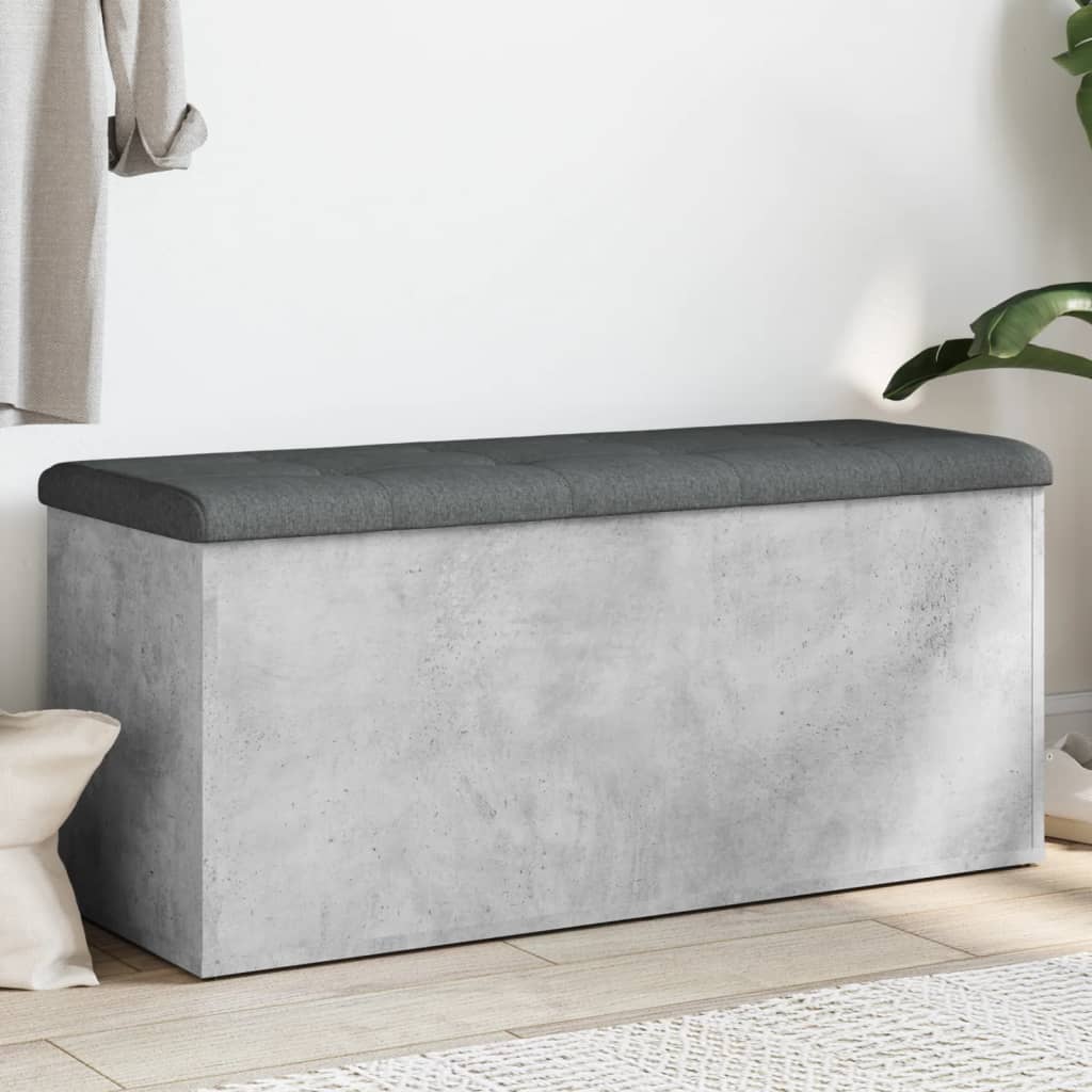 vidaXL Úložná lavička betónová sivá 102x42x45 cm kompozitné drevo