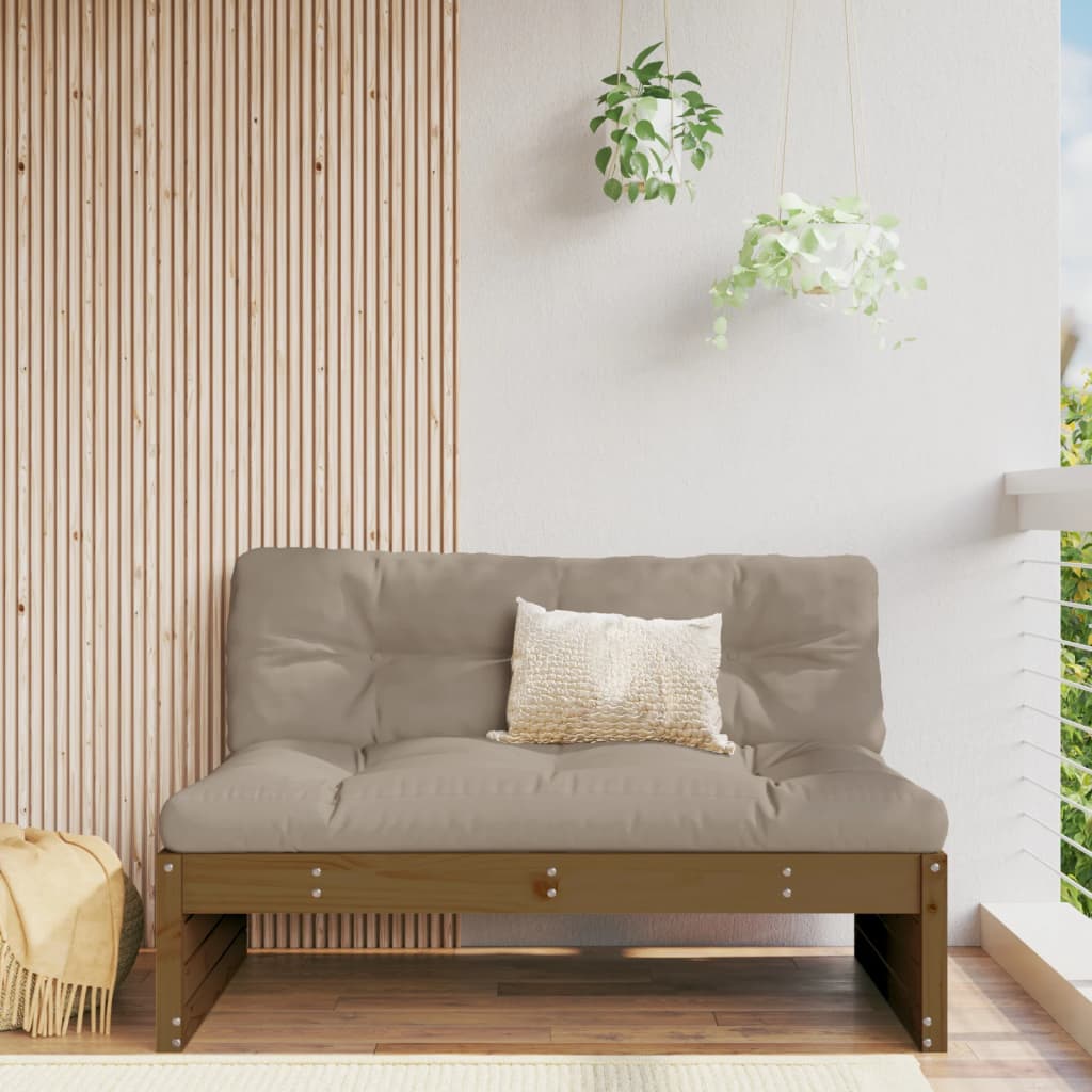 vidaXL Záhradná stredová pohovka medovohnedá 120x80cm borovicový masív