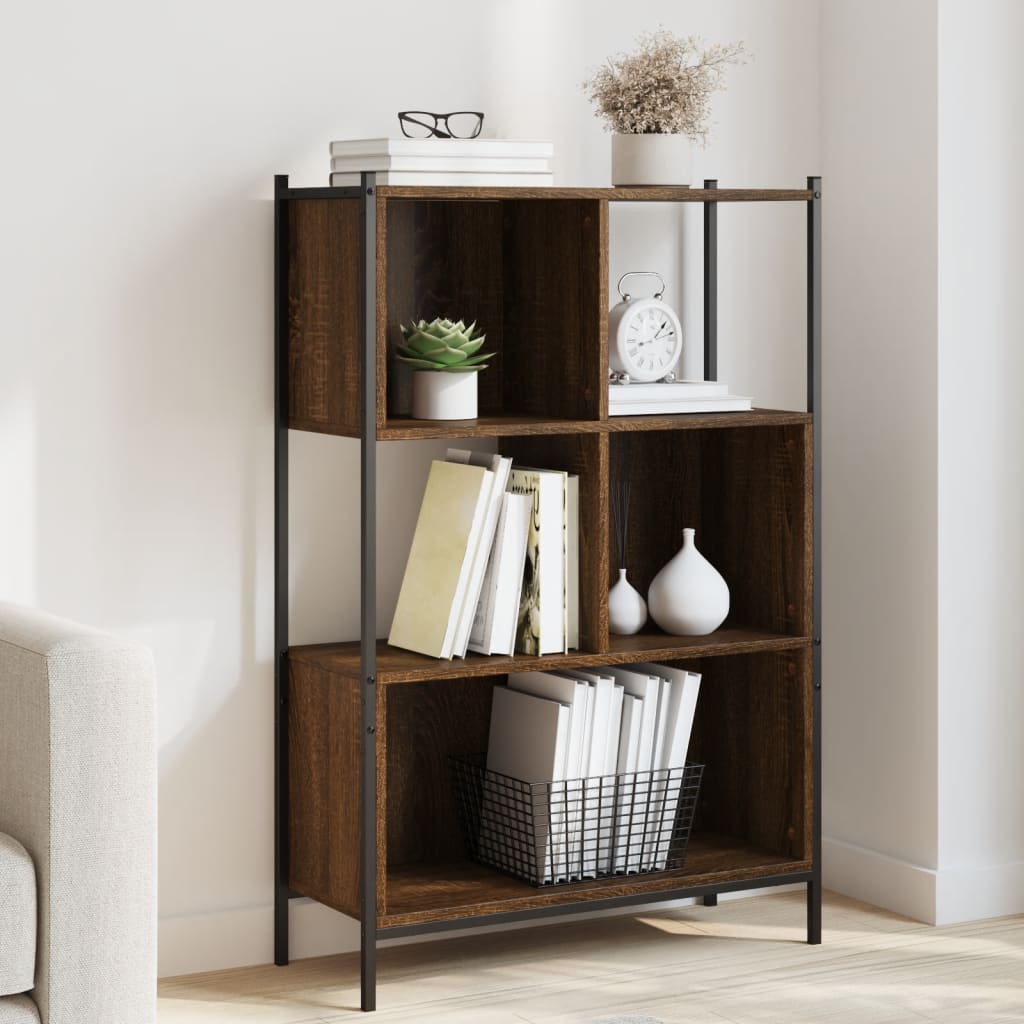 vidaXL Knižnica hnedý dub 72x28x109 cm kompozitné drevo