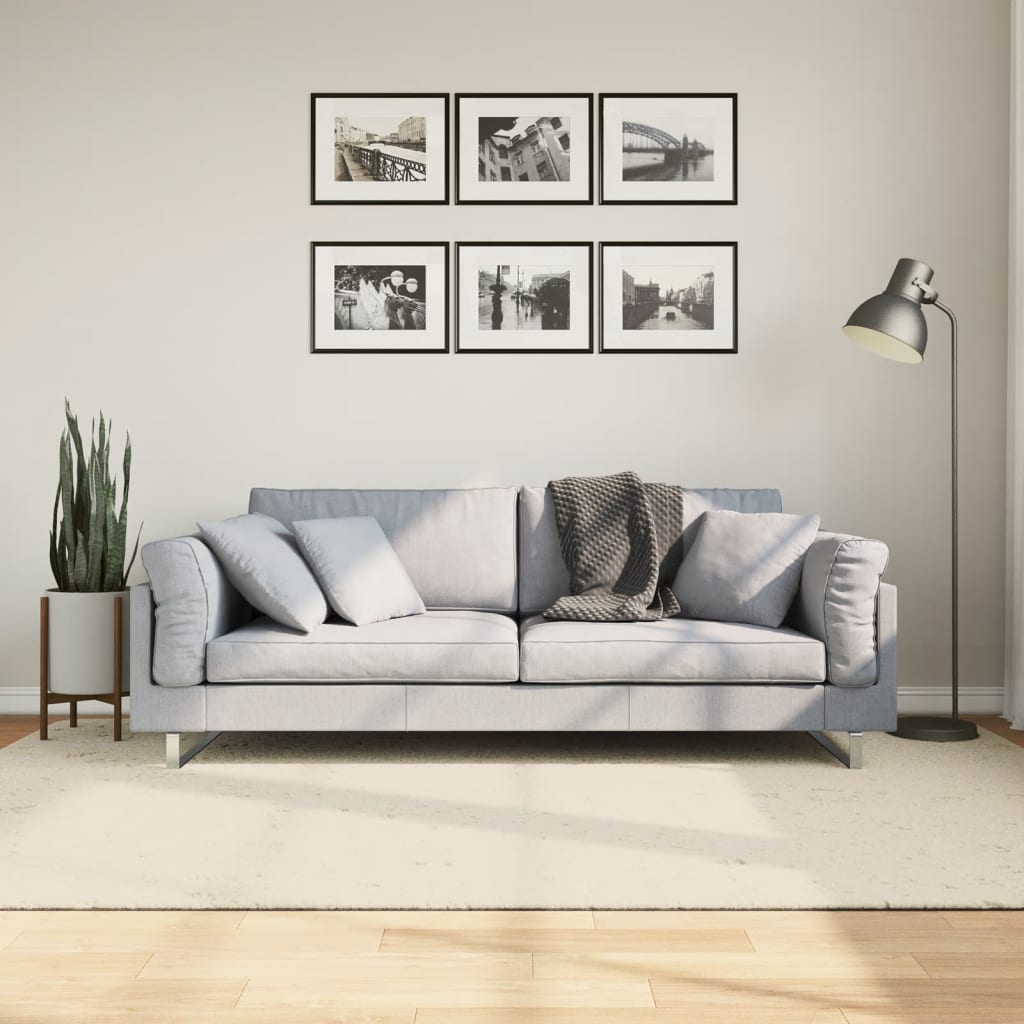 vidaXL Koberec ISTAN vysoký vlas lesklý vzhľad krémový 160x230 cm