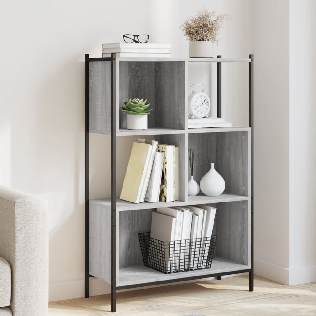vidaXL Knižnica sivá sonoma 72x28x109 cm kompozitné drevo