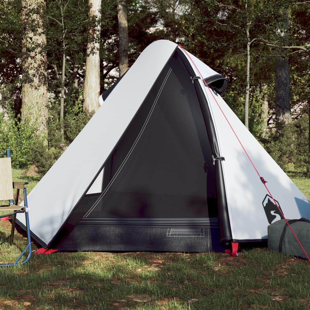 vidaXL Kempingový stan pre 2 osoby biely 267x154x117 cm 185T taffeta