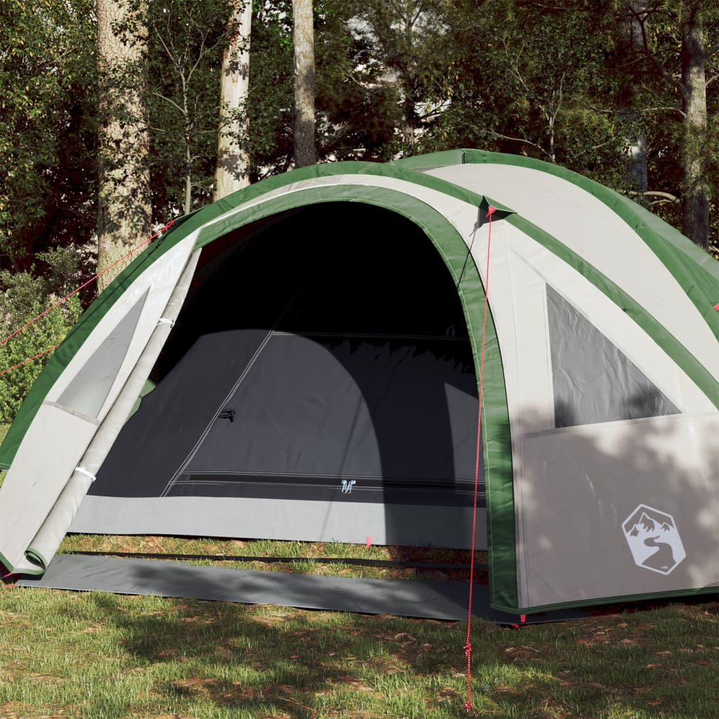 vidaXL Kempingový stan pre 4 osoby zelený 300x250x132 cm 185T taffeta