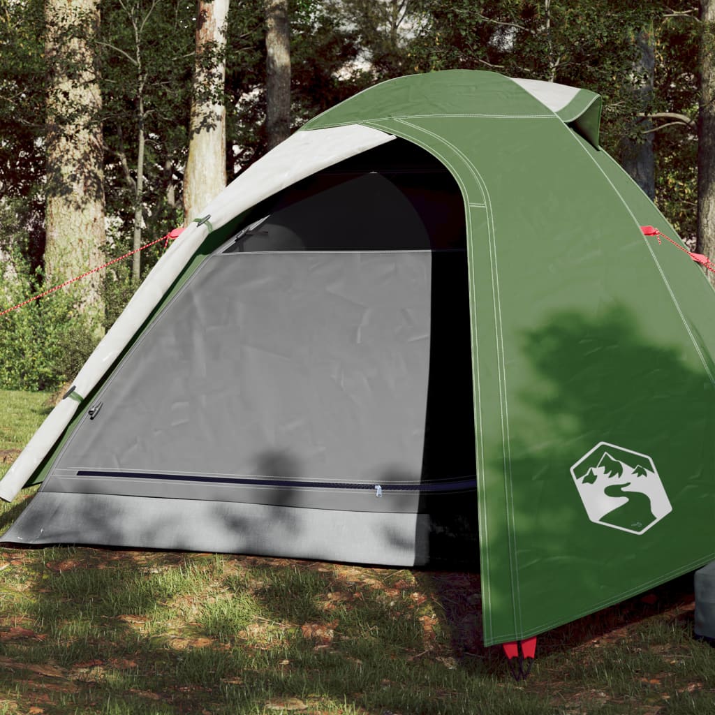 vidaXL Kempingový stan pre 2 osoby zelený 264x210x125 cm 185T taffeta