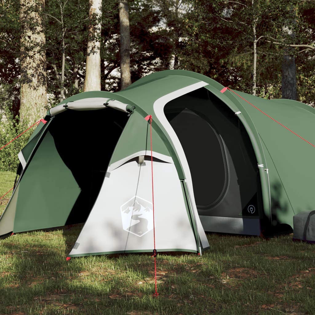 vidaXL Kempingový stan pre 4 osoby zelený 360x140x105 cm 185T taffeta